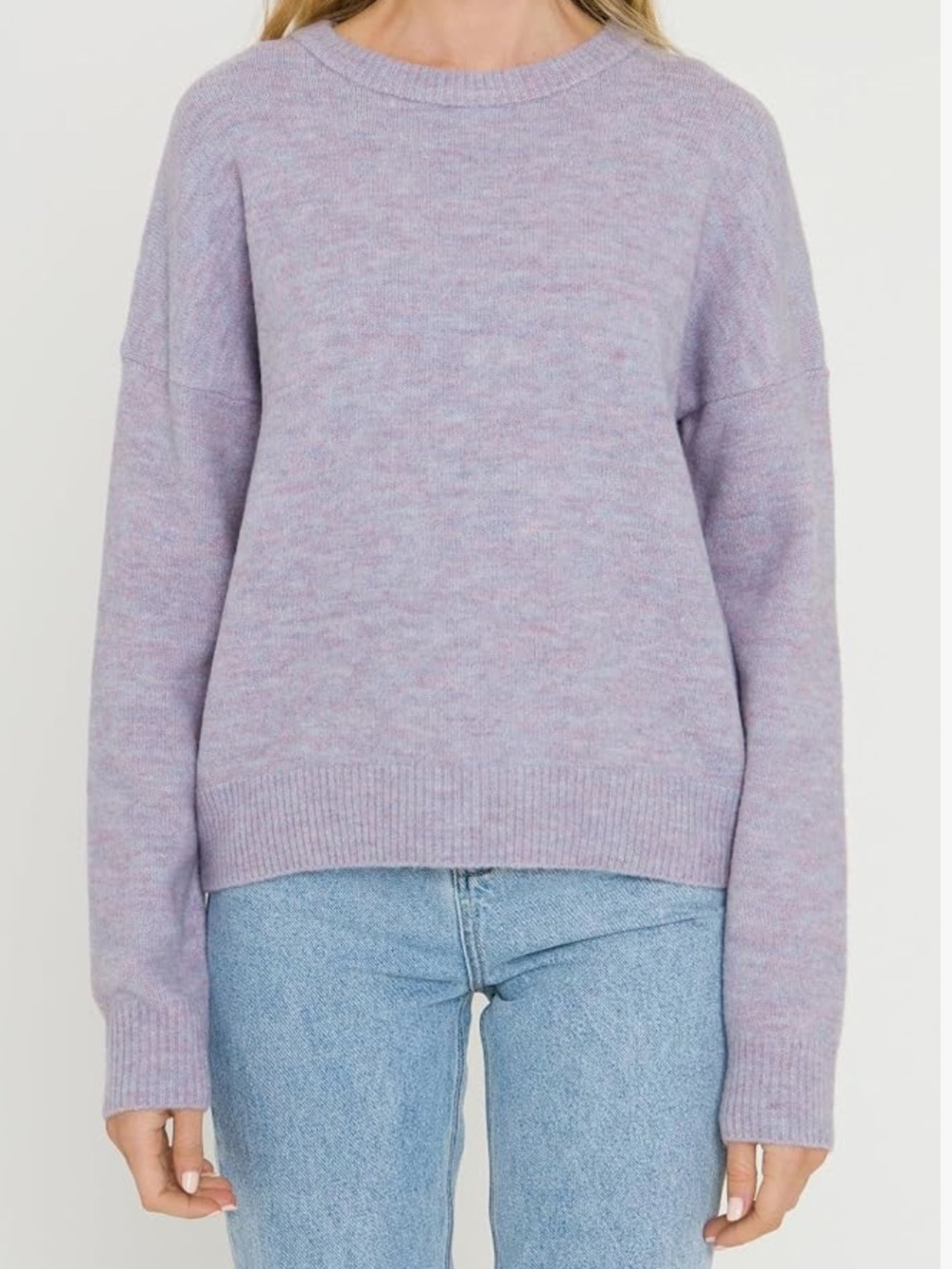 NWT Free the Roses Round Neck Sweater in Lavender / S
